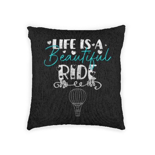 Hot Air Balloon Height Adventure Blue Woven Pillows