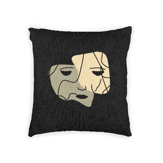 Minimalist Lonely Muted Face Woven Pillows