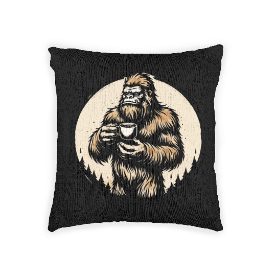 dark wild coffee wild man monkey Chewbacca Beard Woven Pillows