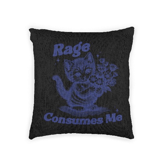 Rage Consumes Me Woven Pillows, Funny Mental Health Meme