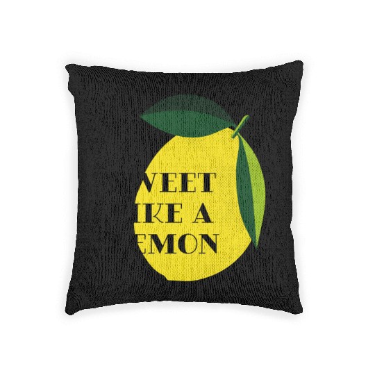 Sweet like a lemon Fruit Citrus Yellow Summer Woven Pillows