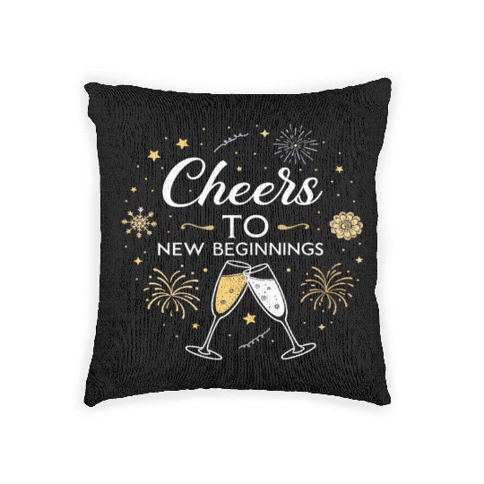 Cheers To New Beginings - Festive New Year's Eve Woven Pillows