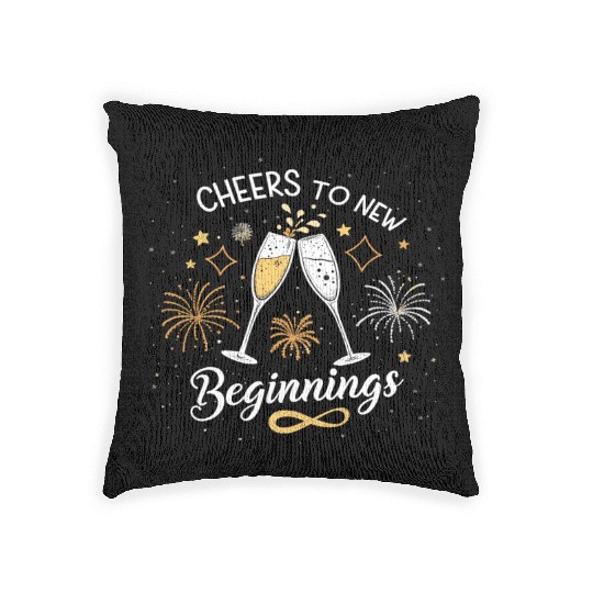 Cheers To New Beginings - Festive New Year's Eve Woven Pillows