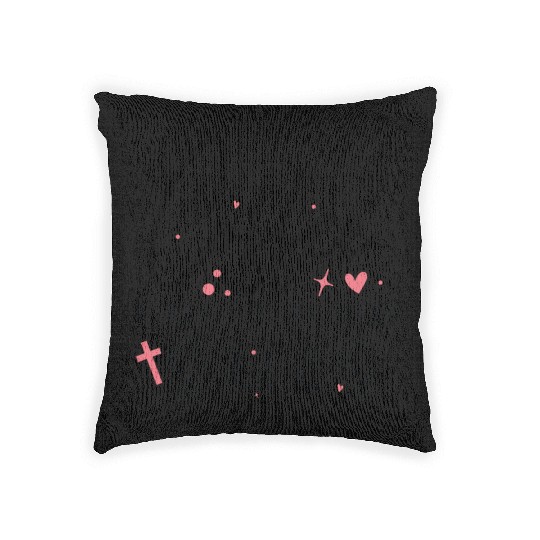 Coffee cures Jesus saves Woven Pillows