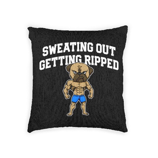 Sweating Out Getting Ripped Workout Player Gym Woven Pillows