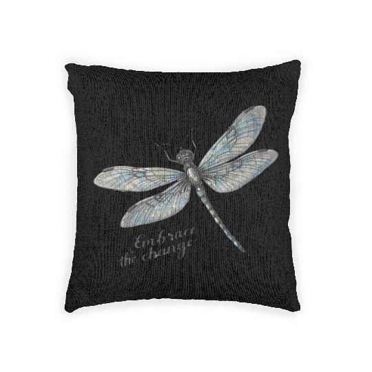 Embrace the Change Dragonfly Woven Pillows