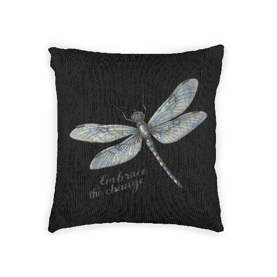 Embrace the Change Dragonfly Woven Pillows