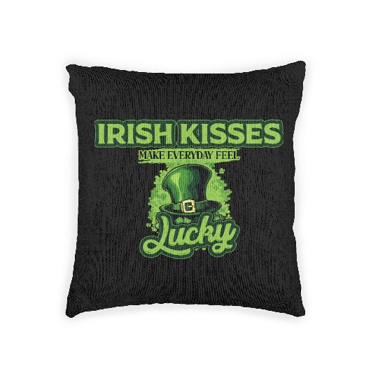 Irish Kisses Make Everyday Feel Lucky St Patricks Woven Pillows