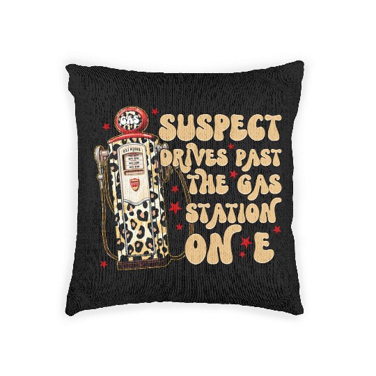 Funny Gas Station Leopard Print Design Woven Pillows