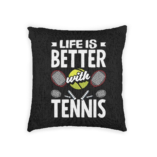 Life Is Better with Tennis Passion Woven Pillows