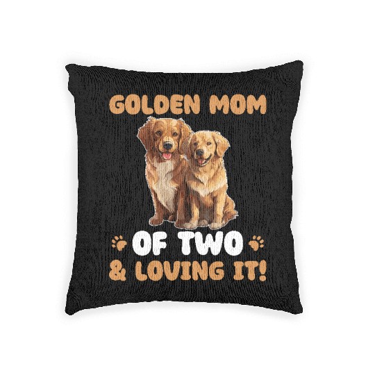 Golden Retriever Golden Mom Of Two Woven Pillows
