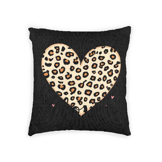 Trendy Vintage Retro Love Cheetah Leopard Print Woven Pillows