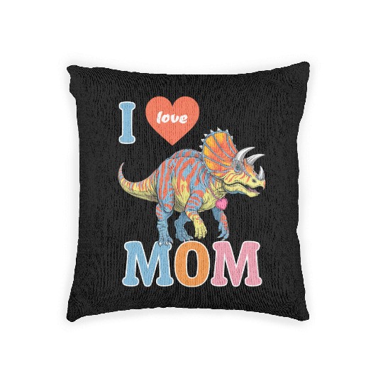 Ceratopsian Mom, gifts for mummy Woven Pillows