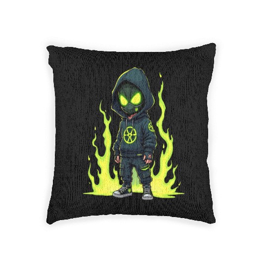 Toxic Menace - Radioactive Streetwear Warrior Woven Pillows