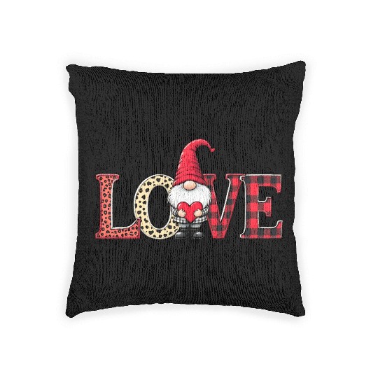 Love Gnome Valentines Day, Love Valentines Gnomes Woven Pillows
