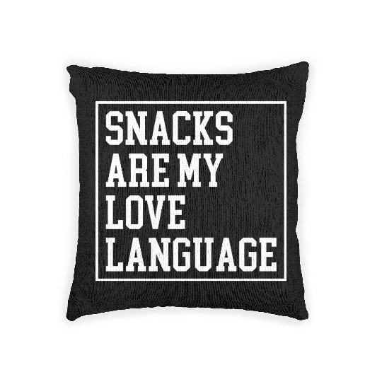 Snacks Are My Love Language Retro Valentine Woven Pillows