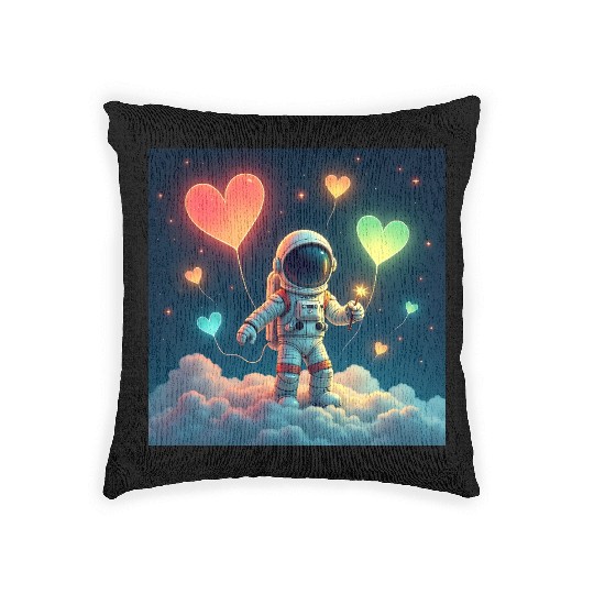 Astronauts are full of love Woven Pillows