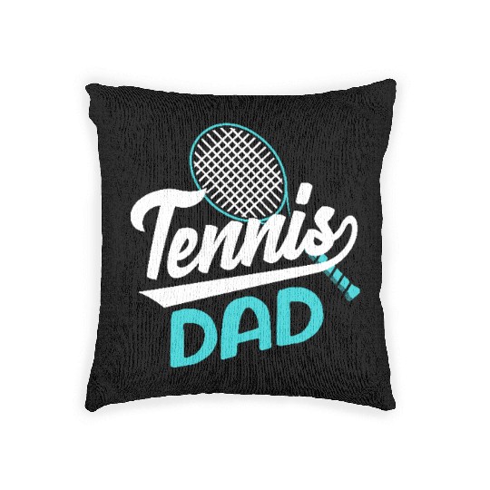 Tennis Dad Proud Enthusiast Graphic Woven Pillows