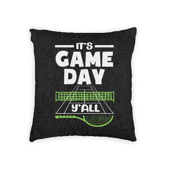Tennis Game Day Y'all Vibes Woven Pillows