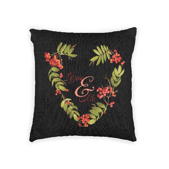 Serene evergreen design for autumn lovers Woven Pillows
