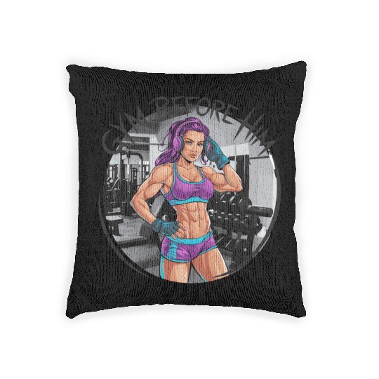 Gym Before Him for a Sporty women Woven Pillows