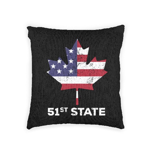 Canada 51st State United States Funny Trump Quote Woven Pillows