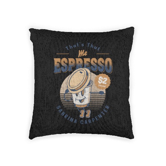 Coffee Cup Comics Mascot Espresso drink Woven Pillows