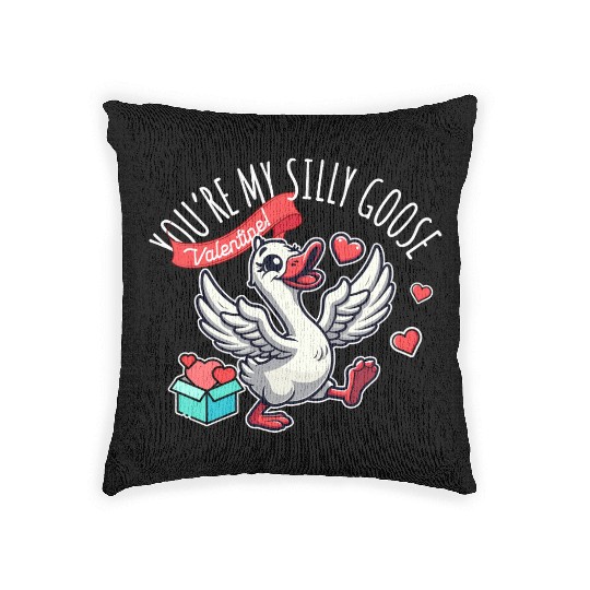 You’re My Silly Goose – Funny Valentine Design Woven Pillows