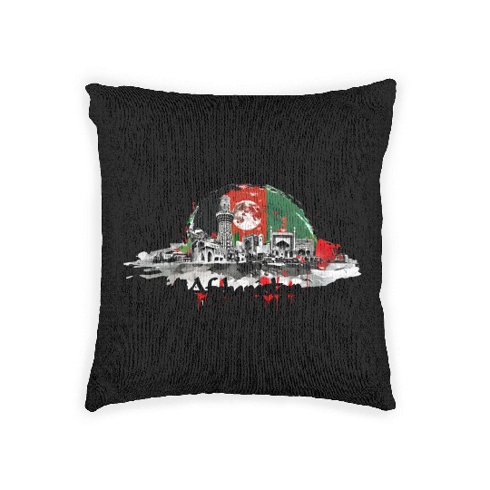 Kabul Store Afghanistan Urban Famous Buildings Woven Pillows