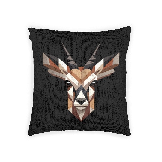 Geometric Antelope Head - Elegance and Wilderness Woven Pillows
