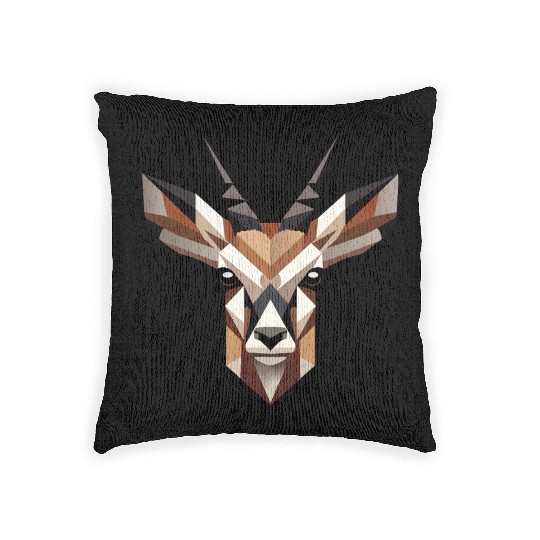 Geometric Antelope Head - Elegance and Wilderness Woven Pillows