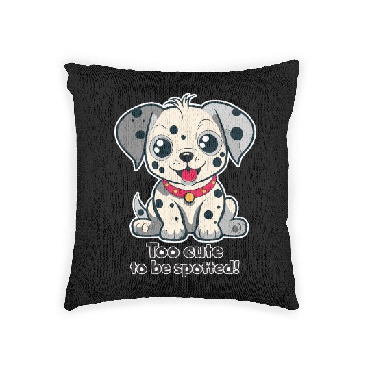 Spotted puppy cartoon Woven Pillows