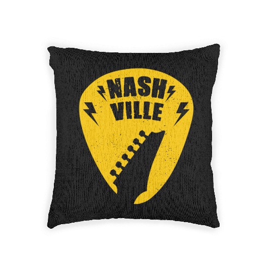 Nashville Music City Guitar Pick Woven Pillows