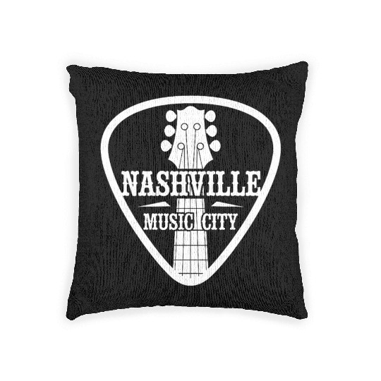 Nashville Music City Guitar Pick Woven Pillows