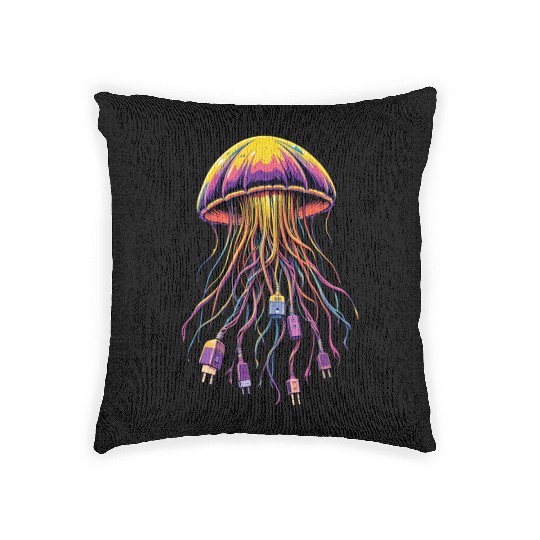 Electric Jellyfish Woven Pillows