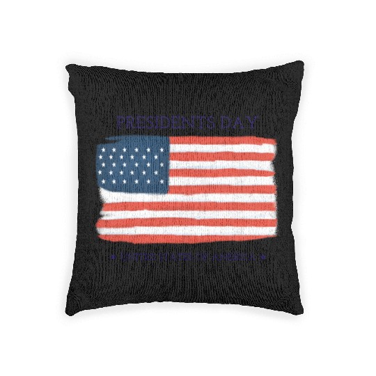 US flag.Presidents Day Woven Pillows