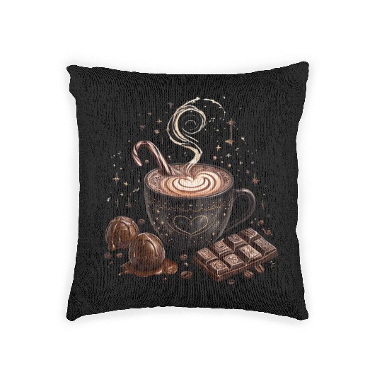 Cozy Hot Chocolate with Sweet Treats Woven Pillows