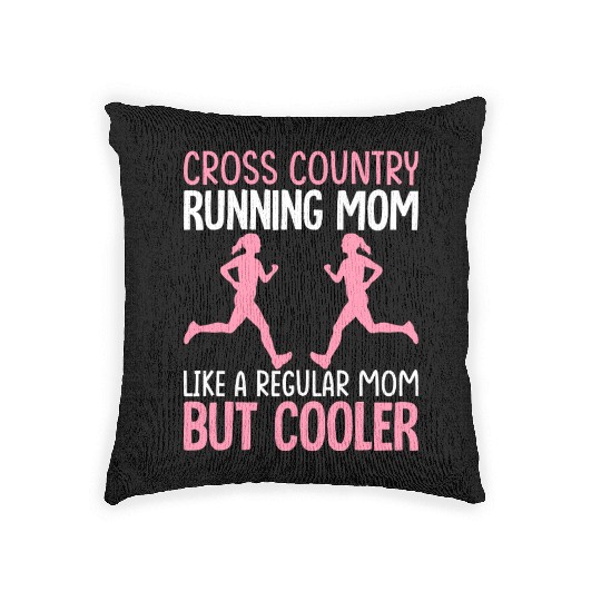 Trail Runner Marathon Cross Country Running Mom Woven Pillows