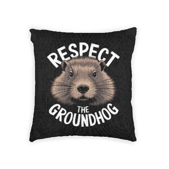 Respect The Groundhog Woven Pillows
