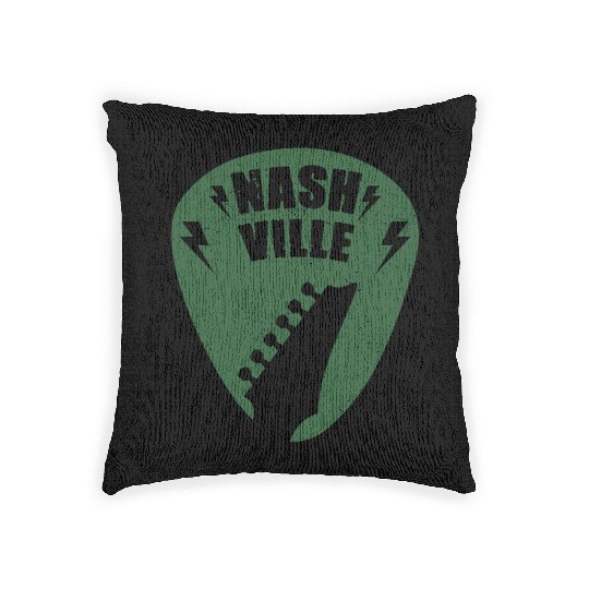 Nashville Music City Guitar Pick Woven Pillows