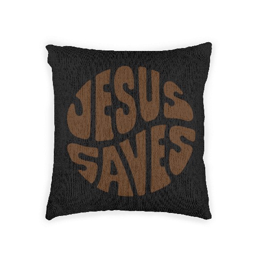 Jesus Saves Text Woven Pillows
