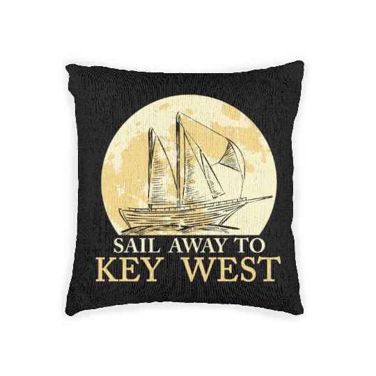 Florida Keys SAIL AWAY TO KEY-WEST Sailing Outfit Woven Pillows