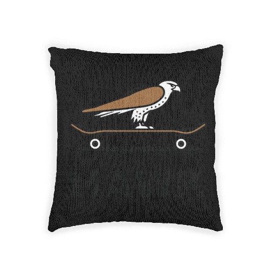 Hawk Skater Fan Skateboard Stunts Freestyle Gift Woven Pillows