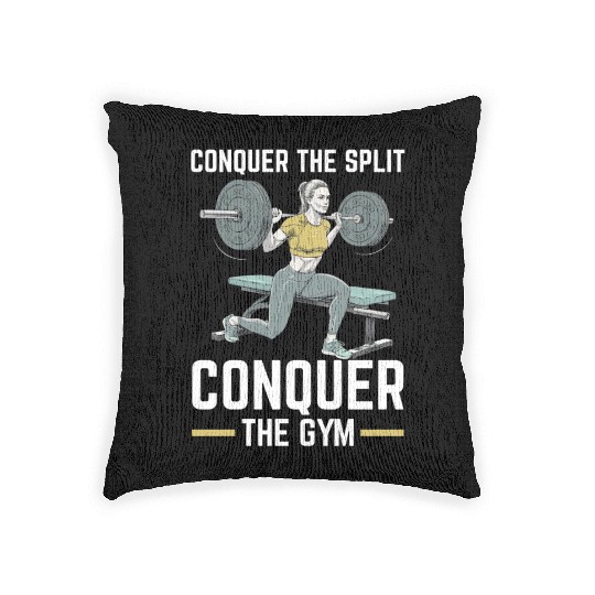 Bulgarian Squat Exercise Fitness Workout Gym Woven Pillows