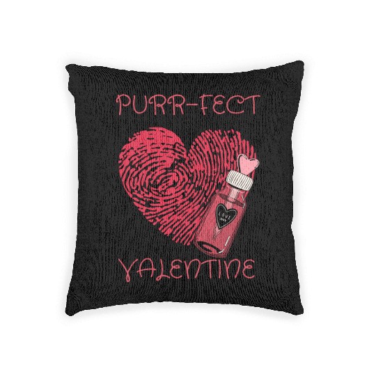 Purrfect Valentine day Woven Pillows
