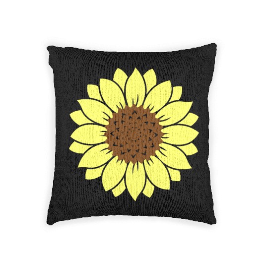 Sunflower Blossom Nature Art Woven Pillows