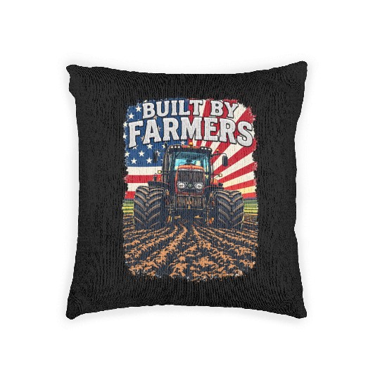 Built By Farmers Proud American Farmer Tractors Woven Pillows