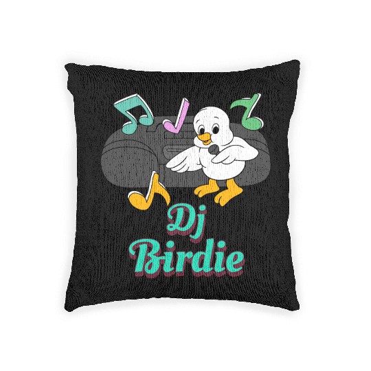 Dj Birdie, bird Woven Pillows.