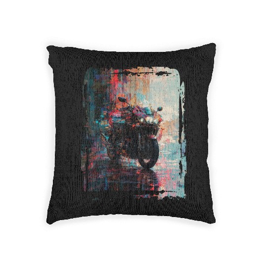 Motorcycle abstract Woven Pillows