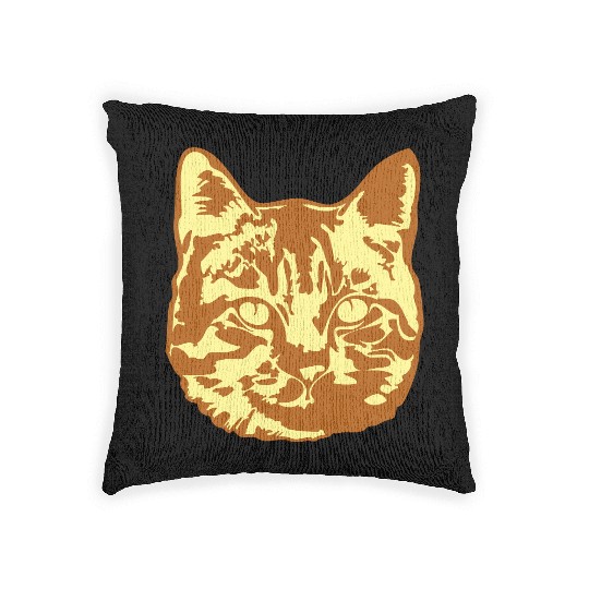 Cat Lover Realistic Pet Face Cute Cool Kitten Head Woven Pillows